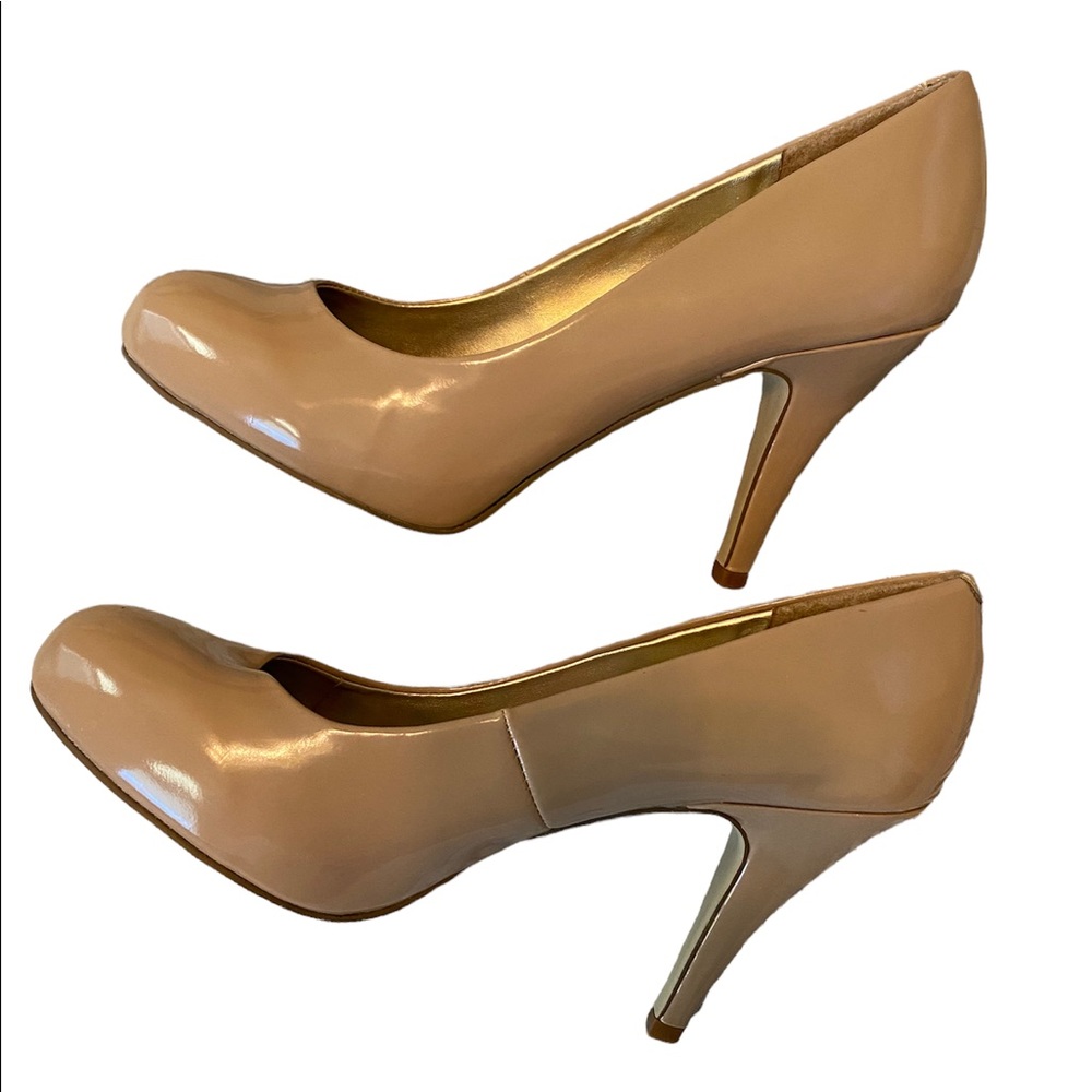 Madden Girl patent taupe heels